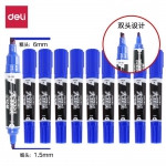 得力（deli）大头/大双头记号笔 粗 防水快干 马克笔 办公用品 蓝色 一支装 S555