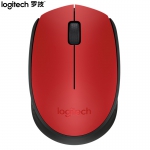 罗技（Logitech） M170无线办公鼠标家用商务对称鼠标带无线2.4G接收器 M170 红色