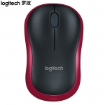 罗技（Logitech）  M186无线鼠标 商务办公鼠标 对称鼠标 10米覆盖即插即用 带接收器 M186 黑色红边