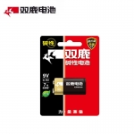 双鹿 6LR61碱性电池1粒卡装适用于仪器仪表/万用表/话筒/麦克风/对讲机/烟雾报警器 6LR61/叠层电池