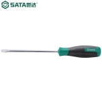 世达（SATA）63402 T系列一字形螺丝批橡塑柄螺丝刀多功能强磁起子改锥螺丝 63402（3x75mm