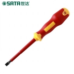 世达（SATA）工具61322 61321 T系列双色柄一字带磁绝缘螺丝批 螺丝刀 改锥 起子 5.5x125MM 61324