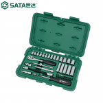 世达（SATA） 09001汽修机修工具36件6.3mm套筒组套棘轮万向接头套筒扳手 36件6.3MM套筒组套09001