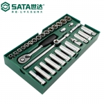 世达（SATA）工具托套装套筒扳手钳类锉刀螺丝批套筒快扳 09901-09915 33件10MM系列套筒09902