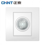 正泰（CHNT）开关插座墙壁86型电源面板内嵌钢架NEW7L毓琇系列白色 弱电系列 红外感应开关100W