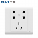 正泰（CHNT）NEW7-Z12200 NEW7Z开关插座/白色/七孔插座（2只装）