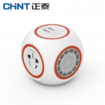 正泰智能USB插座排插接线板拖插线板家用创意插头转换器 3五孔2USB香橙色球插有线2.5m  Sunrise 7-1030U/2