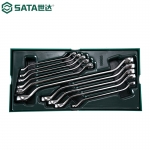 世达（SATA）工具托套装套筒扳手钳类锉刀螺丝批套筒快扳 09901-09915 10件全抛光双梅花扳手09905