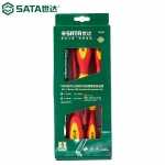 世达（SATA）5件VDE绝缘螺丝批组套 起子改锥螺丝刀工具09301A-09304A 5件VDE绝缘螺丝批组套 09302