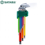 世达（SATA）09101CH 特长球头内六角扳手公制内六角套装内六方L型六棱螺丝刀9件套 09101CH