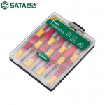 世达（SATA）5件VDE绝缘螺丝批组套 起子改锥螺丝刀工具09301A-09304A 7件VDE双色柄绝缘微型螺丝批组套09318