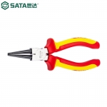 世达（SATA）工具 70161-70234绝缘耐压圆嘴钳弯嘴钳斜嘴钳电缆钳 70161 圆嘴钳6"