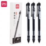 得力(deli) SF888按动直液笔0.5mm子弹头中性笔出墨流畅书写顺滑 商务办公学生水笔走珠笔 黑色 单支装