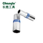 长鹿12.5mm系列蓝带加长6角公制套筒(Cr-V)14mm