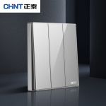 正泰 CHNT开关插座面板2HD系列98型钢化玻璃镜面高级灰色NEW2-H00608D