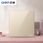 正泰（CHNT） NEW2-H95102D 开关插座面板2HD系列86型钢化玻璃镜面高级金色