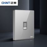 正泰 CHNT开关插座面板2HD系列98型钢化玻璃镜面高级灰色NEW2-H20408D