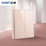 正泰 CHNT开关插座面板2HD系列86型钢化玻璃镜面高级晨光粉色NEW2-H00403D