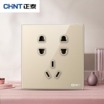 正泰（CHNT） NEW2-H12202D 开关插座面板2HD系列86型钢化玻璃镜面高级金色