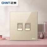 正泰（CHNT） NEW2-H20502D 开关插座面板2HD系列86型钢化玻璃镜面高级金色