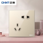 正泰（CHNT） NEW2-H11132D 开关插座面板2HD系列86型钢化玻璃镜面高级金色