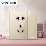 正泰（CHNT） NEW2-H44002D 开关插座面板2HD系列86型钢化玻璃镜面高级金色
