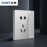 正泰 CHNT开关插座面板2HD系列98型钢化玻璃镜面高级灰色NEW2-H44008D