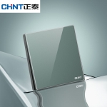 正泰 CHNT开关插座面板2HD系列86型钢化玻璃镜面高级暗夜绿NEW2-H95105D