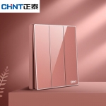 正泰 CHNT开关插座面板2HD系列88型钢化玻璃镜面高级宫廷红NEW2-H00607D