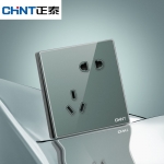 正泰 CHNT开关插座面板2HD系列86型钢化玻璃镜面高级暗夜绿NEW2-H11135D