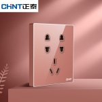 正泰 CHNT开关插座面板2HD系列92型钢化玻璃镜面高级宫廷红NEW2-H12207D