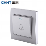 正泰（CHNT）开关墙壁86型电源面板内嵌钢架NEW7L毓琇系列银色 强电系列 门铃开关