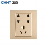 正泰（CHNT）开关插座墙壁86型电源内嵌钢架NEW7L拉丝金毓琇系列 强电系列 七孔