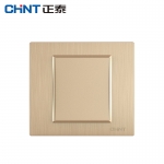 正泰（CHNT）开关插座墙壁86型电源内嵌钢架NEW7L拉丝金毓琇系列 强电系列 空白面板