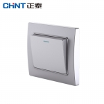 正泰（CHNT）开关墙壁86型电源面板内嵌钢架NEW7L毓琇系列银色 强电系列 一开双控