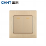 正泰（CHNT）开关插座墙壁86型电源内嵌钢架NEW7L拉丝金毓琇系列 强电系列 二开单控