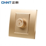 正泰（CHNT）    开关插座墙壁86型电源面板内嵌钢架NEW7L毓琇系列香槟金 弱电系列 调光开关500W