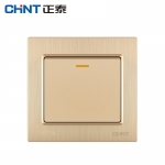 正泰（CHNT）开关插座墙壁86型电源内嵌钢架NEW7L拉丝金毓琇系列 强电系列 一开单控