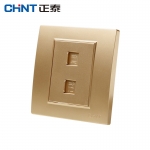 正泰（CHNT）开关插座墙壁86型电源面板内嵌钢架NEW7L毓琇系列香槟金 弱电系列 电话电脑