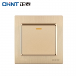 正泰（CHNT）开关插座墙壁86型电源内嵌钢架NEW7L拉丝金毓琇系列 强电系列 一开多控