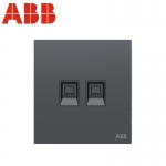 ABB开关插座面板 二位电话电脑插座 86型网线宽带座机电话线插座 盈致系列 灰色 CA323-MG