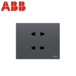 ABB开关插座面板 两位双两孔四孔插座 盈致系列 灰色 CA212-MG