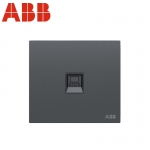 ABB开关插座面板 一位电脑插座 86型单联网线宽带插座 盈致系列 灰色 CA331-MG