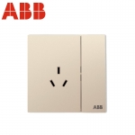 ABB开关插座面板 10A三孔一开带开关插座 盈致系列 金色 CA223-ZG