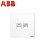 ABB开关插座面板 二位电话电脑插座 86型网线宽带座机电话线插座 盈致系列 白色 CA323