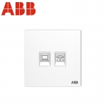 ABB开关插座面板 二位电话6类电脑插座 86型网线宽带座机电话线插座 盈致系列 白色 CA330