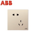 ABB开关插座面板 86型10A斜五孔 错位二位二三极插座 盈致系列 金色 CA205-ZG