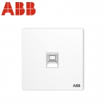 ABB开关插座面板 一位电脑插座 86型单联网线宽带插座 盈致系列 白色 CA331