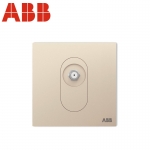 ABB开关插座面板 一位宽频电视插座 86型单联有线TV插座 盈致系列 金色 CA303-ZG