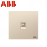 ABB开关插座面板 一位电脑插座 86型单联网线宽带插座 盈致系列 金色 CA331-ZG